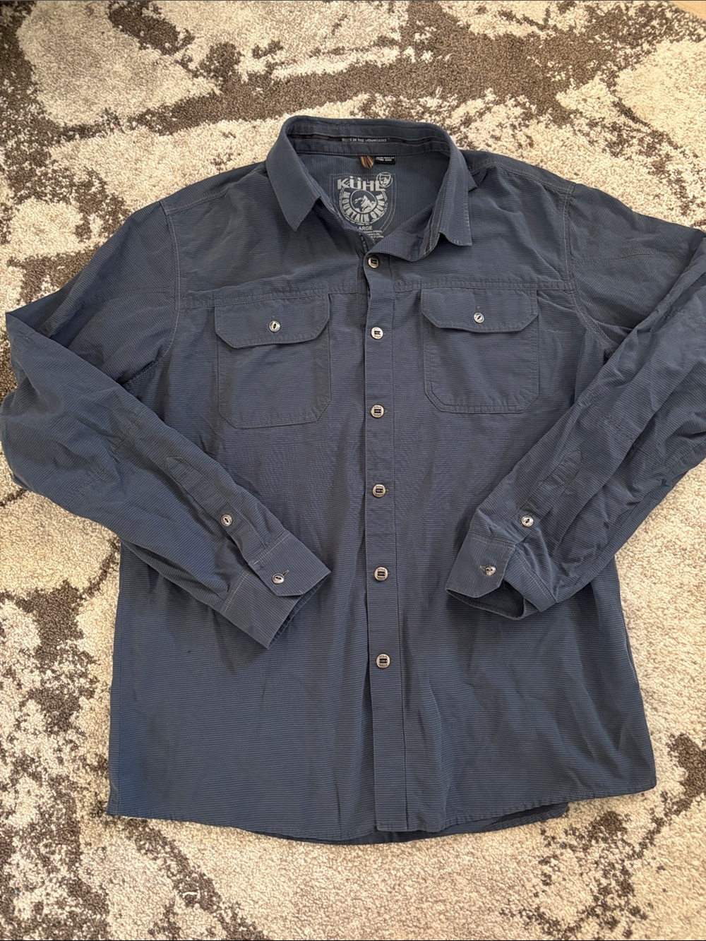 Kuhl Men's Long Sleeve Button-Down Shirt in Navy